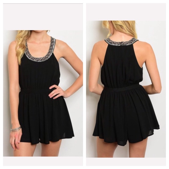 the clothing company Dresses & Skirts - The clothing co. beaded romper black M